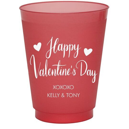 Happy Valentine's Day Colored Shatterproof Cups